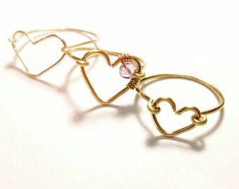 Custom made ring, heart shaped ring, wire ring, handmade ring, wire wrapped ring, heart ring,