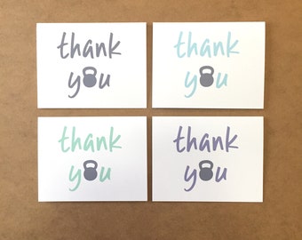 Thank You Card - Kettle Bell - Thank You - Thanks - Fitness - Gym - Kettle Bells - Exercise - Weight - Workout - Kettle Bell Swing