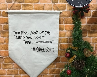 SALE !! The Office banner flag and hanging device, Michael Scott Quote, wall hanging decoration, The Office TV Show christmas gift