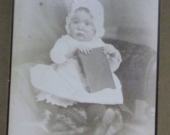 Vintage Cabinet Card Photograph-Little Girl with Glasses-101-J36