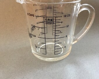 Vintage Fire- King Measuring Cup-1 Pint Glass