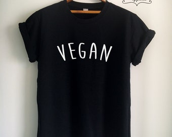 Vegan Shirt Vegan T Shirt Vegan Merch Logo Unisex Women Girls Men Tumblr Vegetarian Top Tee White/Black/Grey/Red/Burgundy/Navy
