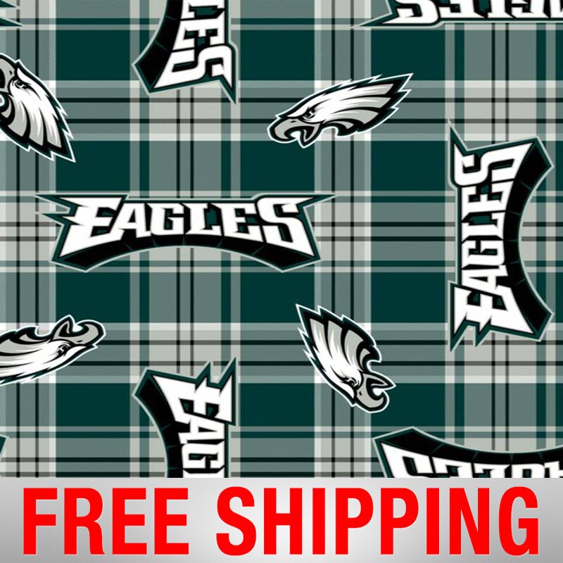 Fleece Fabric Philadelphia Eagles NFL Anti Pill 60 Wide