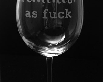 Feminist AF wine glass ~ Feminist wine glass ~ Feminism gift ~ Etched wine glass for women ~ Political wine glass ~ Stemless wine glass