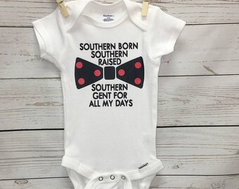 Southern Boy Onesie, Bow tie Onesie, New Baby Boy onesie, Southern Charm, Baby Shower gift, Baby gift, clothing, boys' clothing, bodysuits,