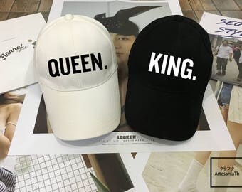 KING Queen hat, Baseball hat , Wedding Hat, Couples Hats, Honeymoon, Valentine day, king hat Queen hat Low-Profile Baseball Cap Baseball Hat