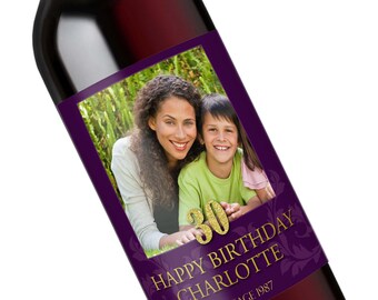 30th Birthday Party Decorations, 30th Birthday for Him, 30th Birthday Present, 30th Birthday Gift Idea, 30th Birthday Wine Label