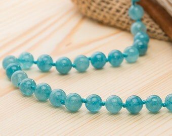 Blue wedding necklace Aquamarine necklace March birthstone necklace women's necklace blue necklace Pisces zodiac necklace Serenity necklace