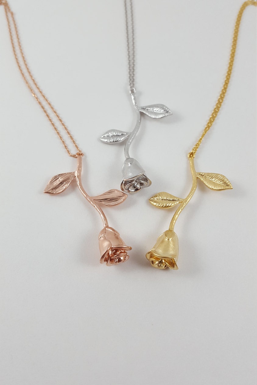 Rose Necklace Beauty and the Beast Final Rose Flower