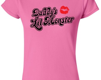 Harley Quinn Shirt - Daddy's Lil Monster - Suicide Squad Anvil Tshirt HQ1