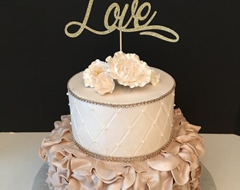 Love Cake Topper, Anniversary Cake Topper, Bridal Shower Cake Topper, Valentines Day Cake Topper