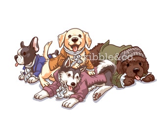 Hamilton Musical, Alexander Hamilton, Art Print, Dogs, Hamilton Broadway, Hamilton Prints, Lin Manuel Miranda, Daveed Diggs, Broadway Dogs