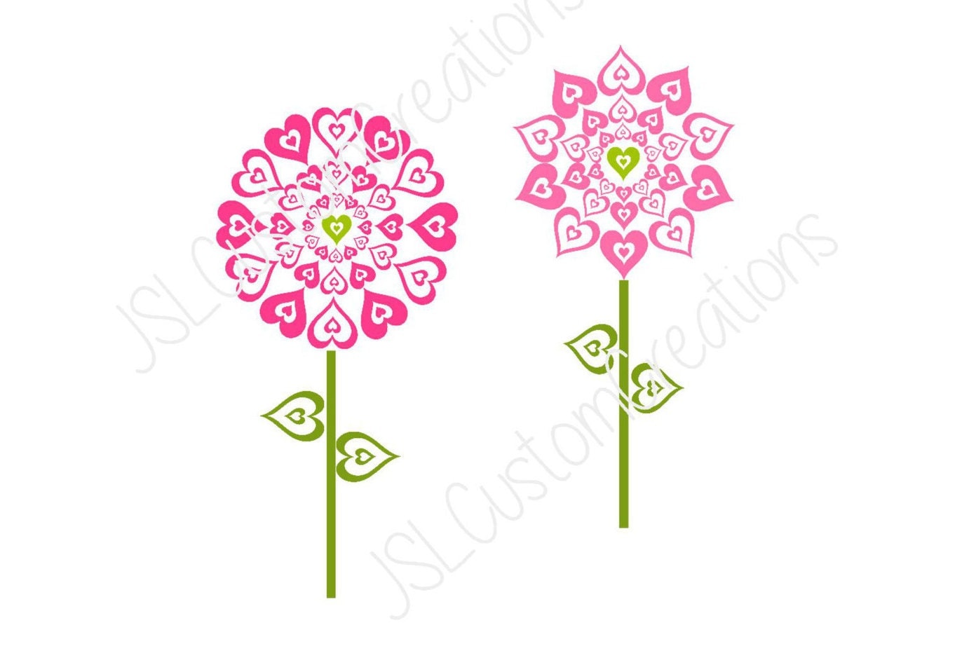Heart Flowers SVG Heart Pattern Valentine EPS PNG dxf
