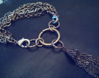 Multi Chain and Tassel Bracelet