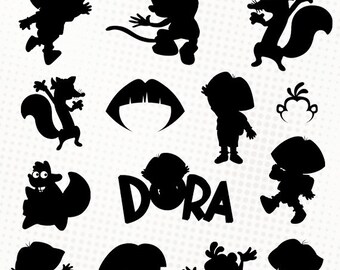 Dora The Explorer - 15 svg/dxf/eps/silhouette studio/png - Silhouettes, cutting files, clipart, vector files - Dora Boots Swiper Tico svg