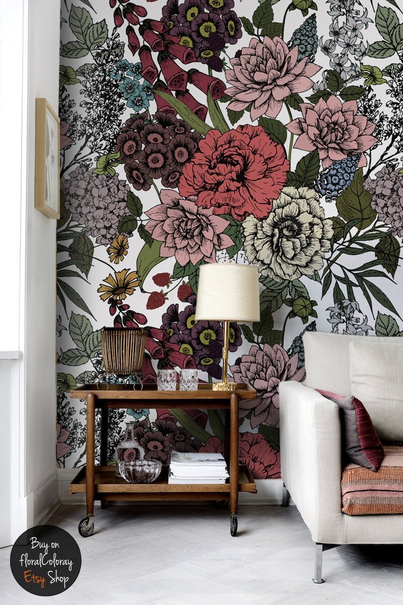 Autumn Flowers Wall Mural Beauty Floral Wallpaper