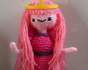 Princess Bubblegum Posable Crochet Plush, 10" plus crown (Adventure Time)