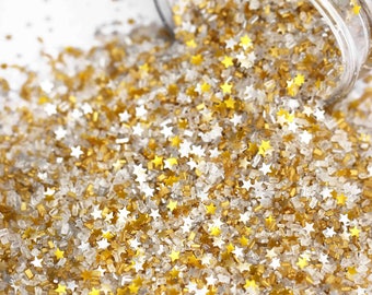 Filthy Rich Fancy Glitter Sugar Crystals, Edible Glitter, Gold Sugar Crystals, Edible Gold Glitter, Chunky Sugar, Silver Sugar Crystals