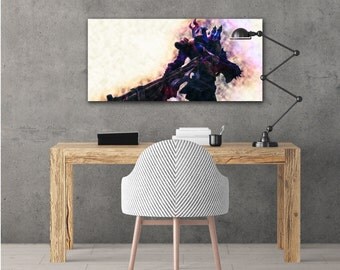 Jhin Poster League of Legends Landscape Print, LoL Game Poster, Watercolor LoL Poster, BIG SIZES up to 33 x 72 inches