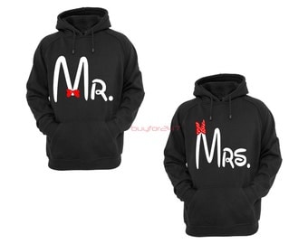 Mr Mickey Mrs Minnie Couple Raglan Hoodies pärchen pullover Mickey Minnie Mouse Sweatshirts Couple Hoodies