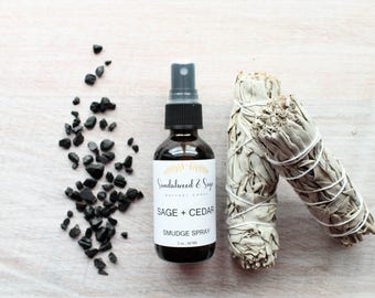 Sage & Cedar Smudge Spray // Sage Spray // Energy Clearing Spray // Cedar Spray // Aura Cleanser // Reiki Spray // Protecting Spray //