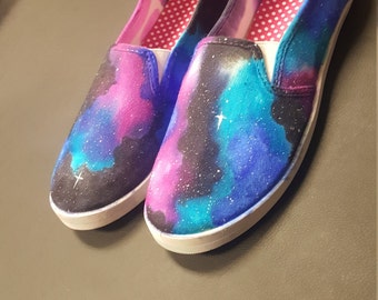 Items similar to Custom Painted Galaxy Space TOMS on Etsy