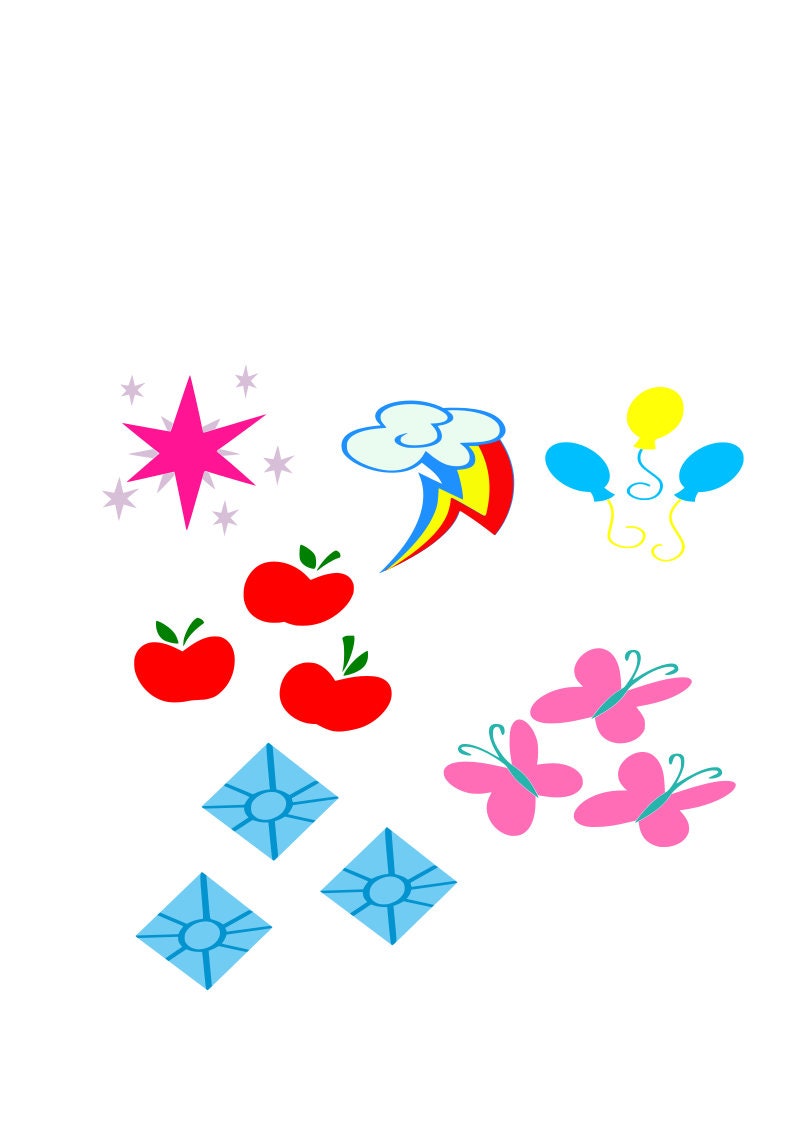 Download My Little Pony Cutie Marks svg main six svg rainbow dash