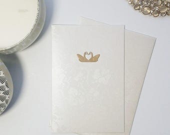Love swans card, romantic card, Valentine's Day card, Engagement card, Wedding card, Anniversary card, I Love You card, just because card