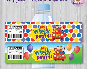 Wiggles Party, Wiggles Birthday Party, Wiggles Water Bottle Labels, Wiggles Party Decoration, Wiggles Labels, Wiggles Printable Water Labels