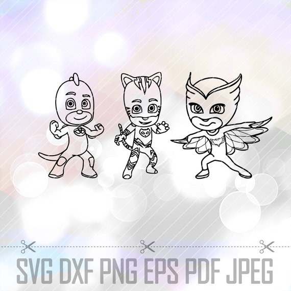 Download PJ Masks Catboy Owlette Gekko SVG DXF Cut Files Cricut Design