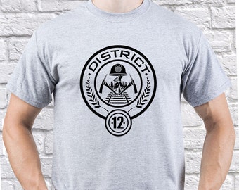 The Hunger Games/ Hunger Games/ District 12/ men tshirt/ Mockingjay tshirt/ Mockingjay gift/ Hunger Games tshirt/Katniss Everdeen tee/(HG02)