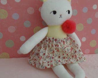 Handmade Doll , Cat Doll , Cat Plush, Rag Doll,Stuffed Cat,Plush Doll,Cloth Doll,Doll Fabric Cat, Cat Doll , Kitten Doll