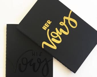 Vow Book, Vow Notebook, His & Hers Set Vow Books, Wedding Gift