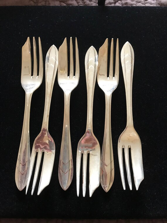 Antique Pastry Forks SilverPlated Pastry Forks England