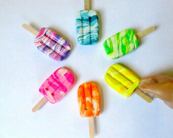 American Girl Food Popsicles Ice Cream 18 Inch Dolls, Doll Ice Cream Stand, Ice Cream Truck or Sweets Shop, Miniature Rainbow Doll Pops