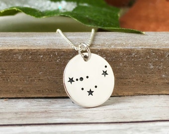 Zodiac Jewelry, Constellation necklace, Aries Taurus Gemini Aquarius Pisces Leo Scorpio Cancer Virgo Libra Sagittarius Capricorn, Moon, Star