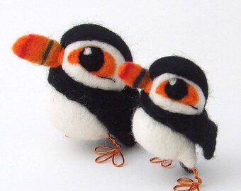 Needle Felted Puffin Bird Bempton the Puffin Decoration