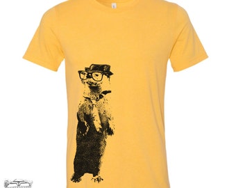 Men's River OTTER t shirt s m l xl xxl (+ Color Options) Hand Screen Printed
