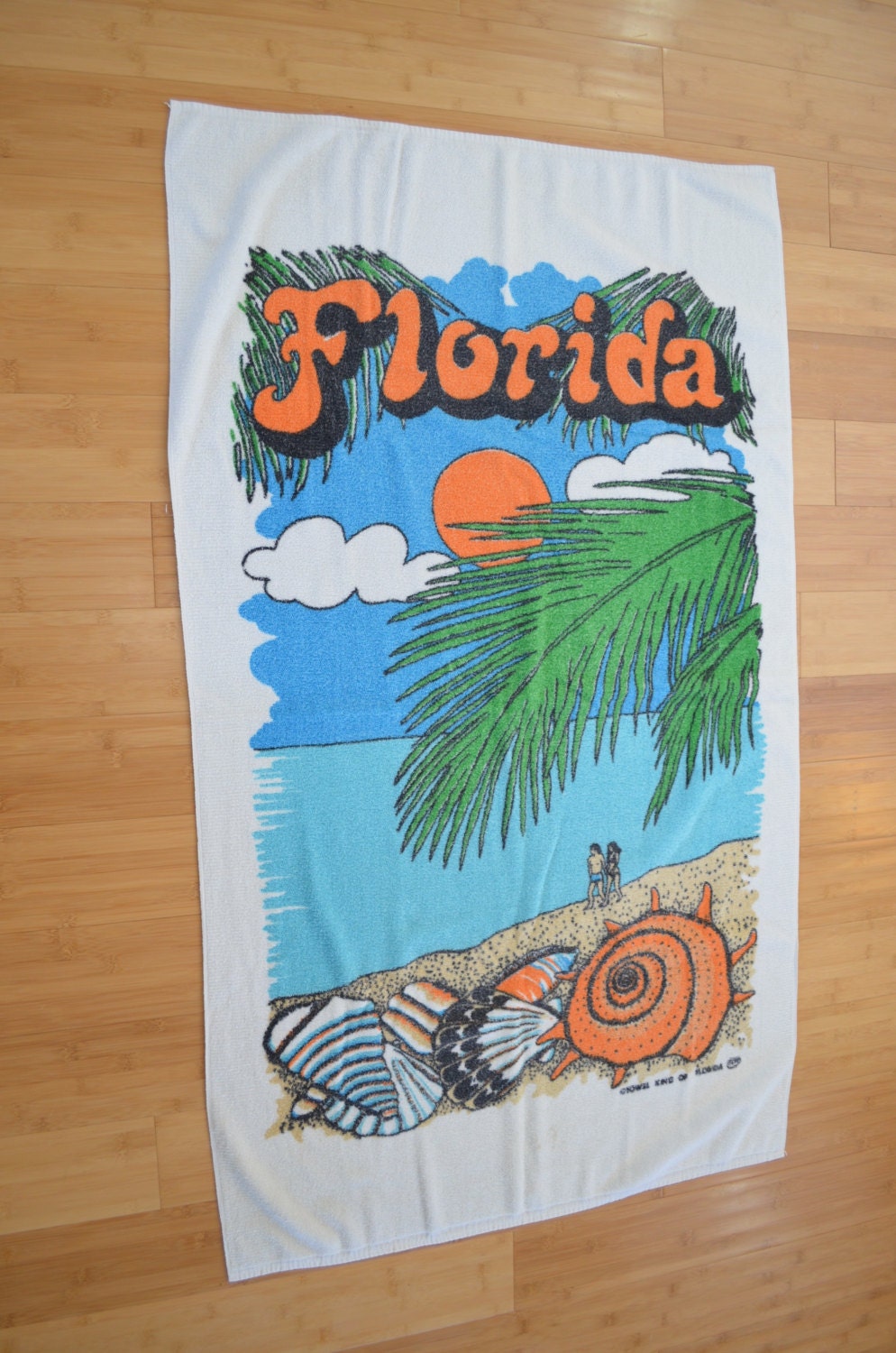 Vintage FLORIDA Beach Towel surf beach theme