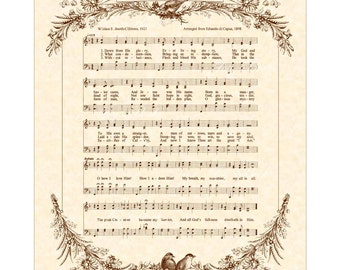 PRECIOUS MEMORIES 8x10 Antique Hymn Vintage Verses Sheet