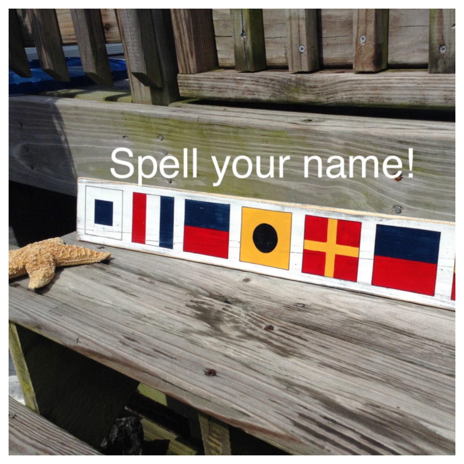 Nautical Sign Custom Code Flags Beach Coastal Decor Nautical