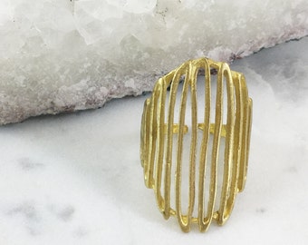 Brass Statement Ring | Adjustable | R11609