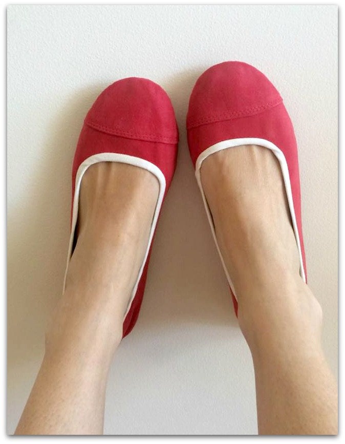 SALE LUNAR Ballet Flats Suede Shoe 38 Watermelon red.