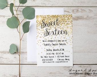 Sweet Sixteen Invitation, Sweet 16 Invitation, 16th birthday invitation, Kids Birthday Invitation, Teen Birthday Invitation