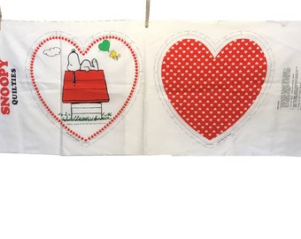 Snoopy panel fabric | Etsy