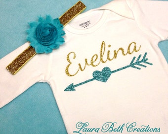 Personalized Bodysuit, Baby Girl Outfit, Baby Photo Prop, Toddler Shirt, Baby Shower Gift, Baby Girl Coming Home Outfit, Baby Name Bodysuit