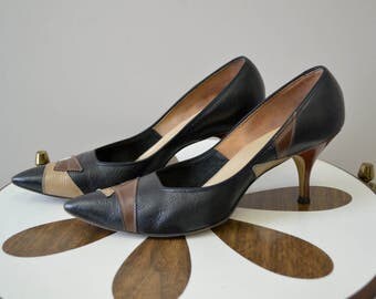 1950s Jacqueline Leather Stiletto Heels