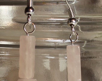 rose quartz dangle earrings rose quartz dangle earrings