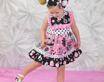 Paris Zoo Day Girls Knit Top Dress