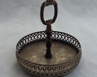 Ornate Metal Trinket Vanity Holder Decorative Tray